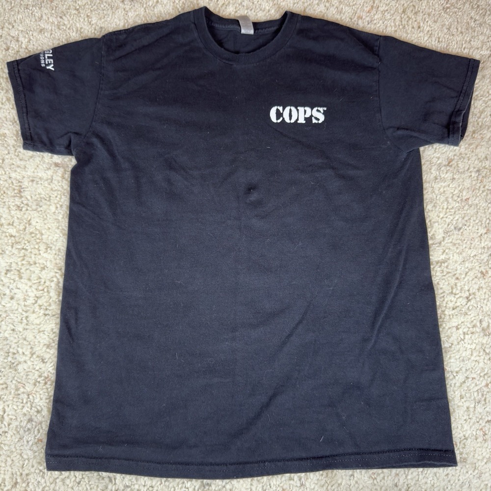 Cops TV‎ Show Langley Productions Shirt Men's Medium Black EUC